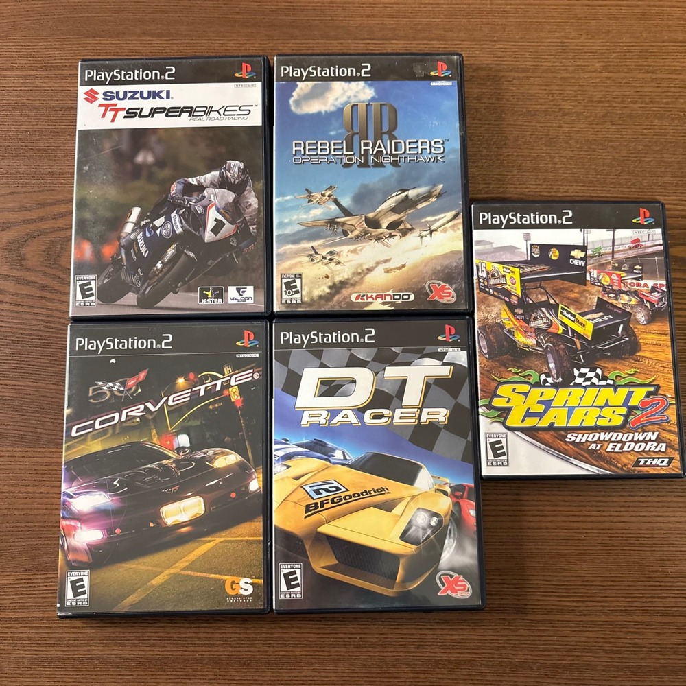 Sony PS2 Racing Game Lot 5 Games Excellent Condition Suzuki Corvette Sprint Cars
